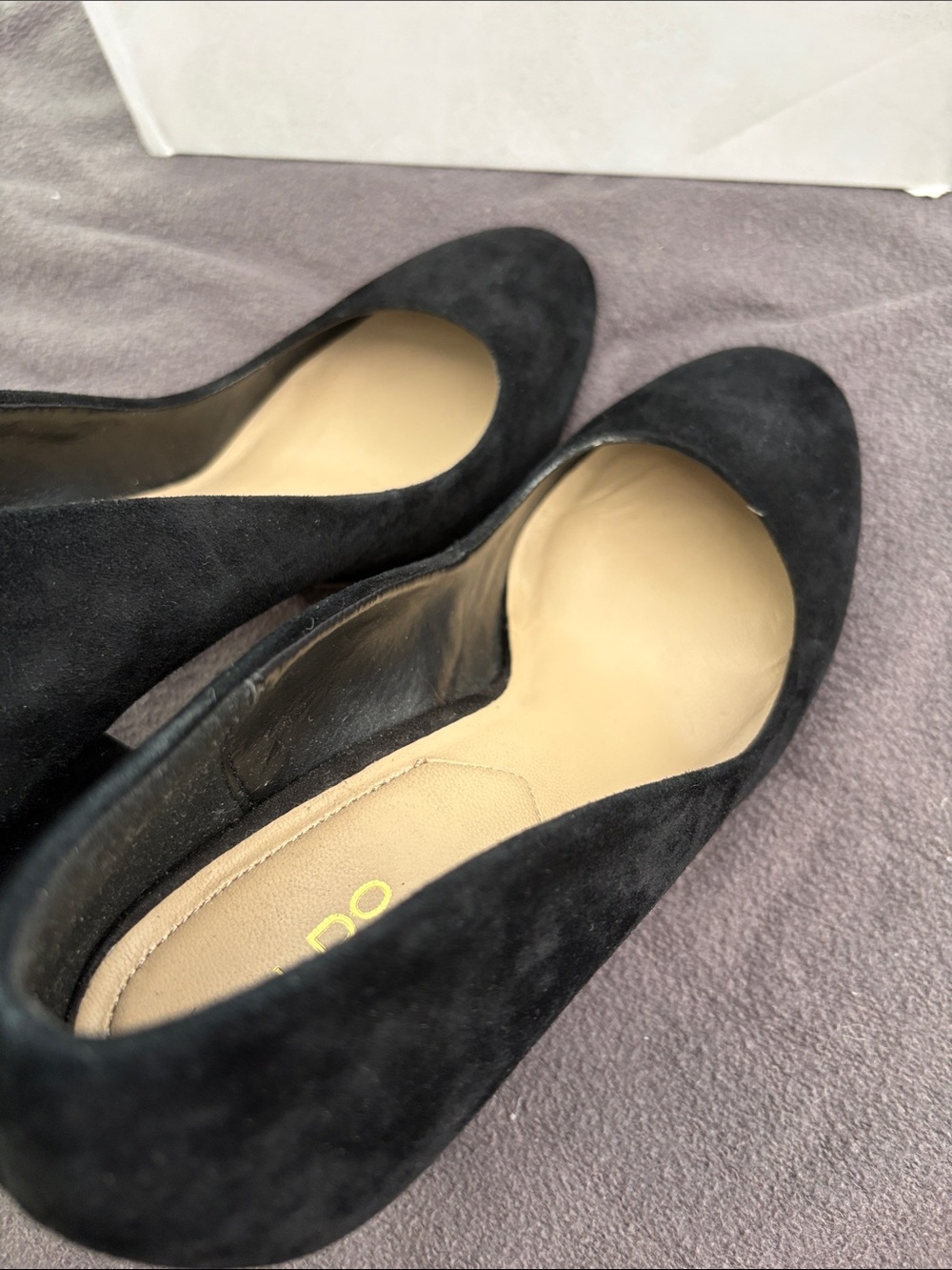 Aldo Black Suede Block Heel Pumps - Picture 5 of 6